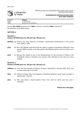 Matriculation Certificate Examination