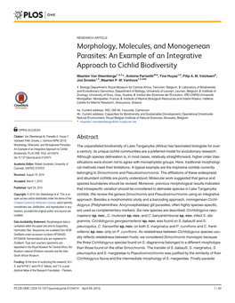 Morphology, Molecules, and Monogenean Parasites: an Example of an Integrative Approach to Cichlid Biodiversity