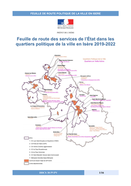 Feuille De Route Des Services De L'état Dans Les Quartiers Politique De La