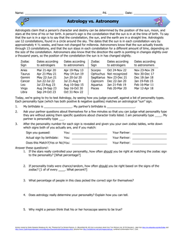 Astrology Vs. Astronomy