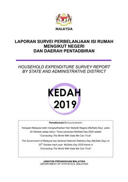 Household Expenditure 2019 Kedah