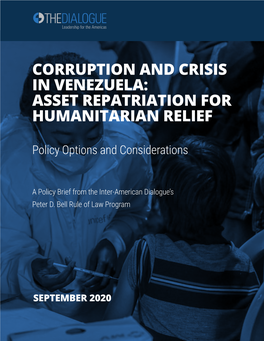 Corruption and Crisis in Venezuela: Asset Repatriation for Humanitarian Relief