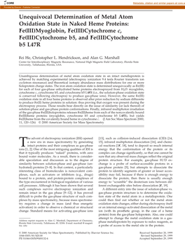 Cytochrome C, Fe(III)Cytochrome B5, and Fe(III)Cytochrome B5 L47R