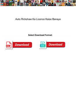 Auto Rickshaw Ka Licence Kaise Banaye