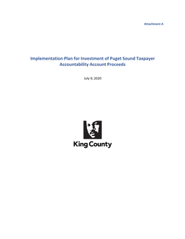 Implementation Plan for Investment of Puget Sound Taxpayer Accountability Account Proceeds