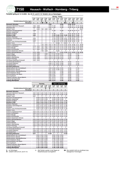 7150 Hausach - Wolfach - Hornberg - Triberg Fahrplan Gültig Ab 13.12.2020