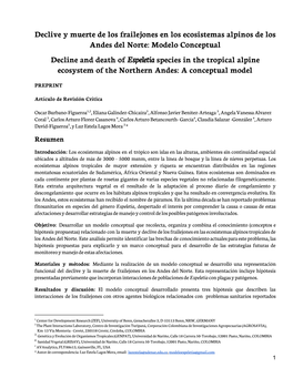 Declive Y Muerte De Los Frailejones En Los Ecosistemas Alpinos De Los