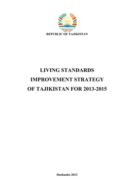 Living Standards Improvement Strategy of Tajikistan for 2013-2015