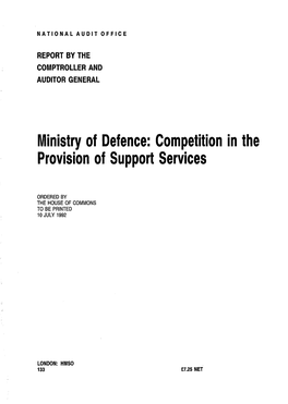 Ministry of Defence: Competition in the Provision of Sufport Services