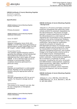 UBE4B Antibody (C-Term) Blocking Peptide Synthetic Peptide Catalog # Bp2111b