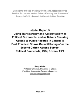 Interim Report 9. Using Transparency and Accountability As Political