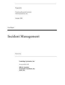 Incident Management