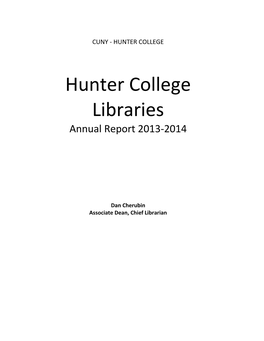Hunter College Libraries Annual Report 2013-2014