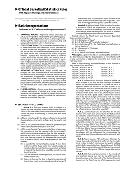 Official Basketball Statistics Rules Basic Interpretations