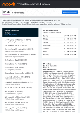 175 Bus Time Schedule & Line Route