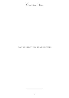 Consolidated Statements