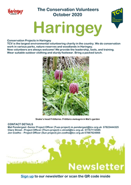 The Conservation Volunteers October 2020 Haringey