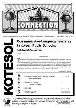 Communicative Language Teaching in Korean Public Schools: an Informal Assessment