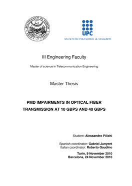 III Engineering Faculty Master Thesis