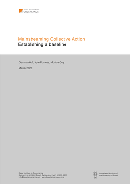 Mainstreaming Collective Action Establishing a Baseline