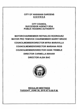 City of Hawaiian Gardens Agenda