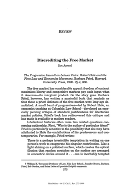 Discrediting the Free Market Ian Ayrest