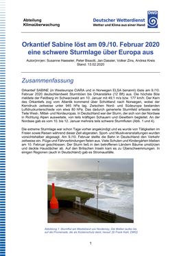 Orkantief Sabine Löst Am 09./10. Februar 2020 Eine Schwere Sturmlage Über Europa Aus