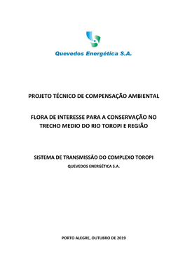 Projeto Técnico De Compensação Ambiental