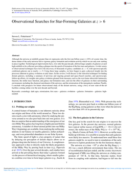 Observational Searches for Star-Forming Galaxies at Z > 6