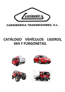Catálogo Vehículos Ligeros, 4X4 Y Furgonetas