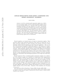 Linear Resolutions Over Koszul Complexes and Koszul Homology