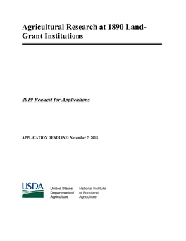 Agricultural Research at 1890 Land-Grant Institutions