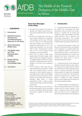 Dynamics of the Middle Class in Africa Afdb