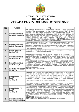 Stradario Elettorale E Sezioni