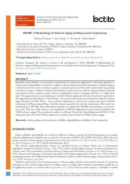 SWARE: a Methodology for Software Aging and Rejuvenation Experiments