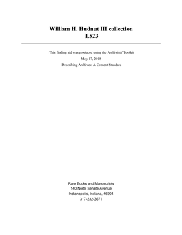 William H. Hudnut III Collection L523