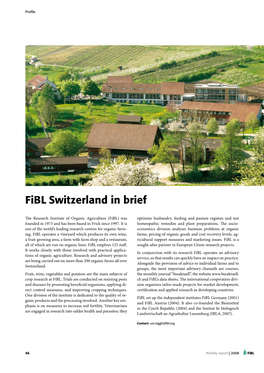Fibl Switzerland in Brief