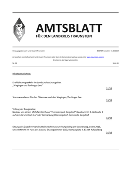 Amtsblatt Für Den Landkreis Traunstein