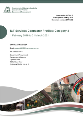 ICT Services Contractor Profiles: Category 3 1 February 2016 to 31 March 2021