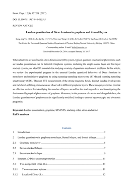 Landau Quantization of Dirac Fermions in Graphene and Its Multilayers