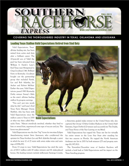 EXPRESS COVERING the THOROUGHBRED INDUSTRY in Texas, Oklahoma and Louisiana