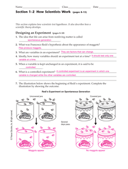 Section 1–2 How Scientists Work (Pages 8–15)