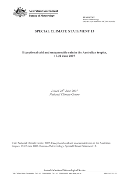 Special Climate Statement 13