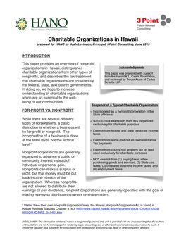 Charitable Organizations in Hawaii V.07022013