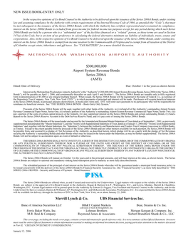 300000000 Airport System Revenue Bonds Series 2006A