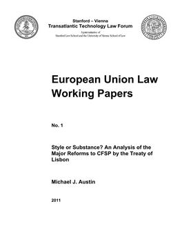 European Union Law Working Papers