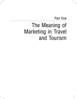 The Meaning of Marketing in Travel and Tourism