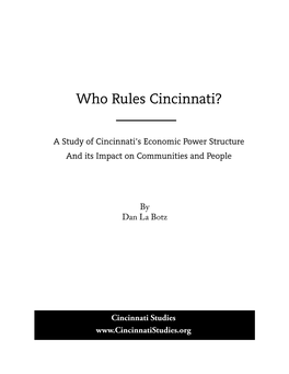 Who Rules Cincinnati?