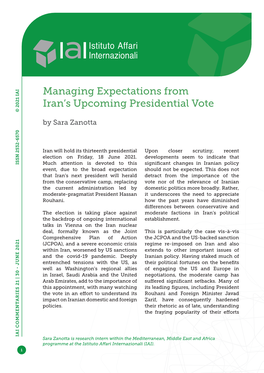 Managing Expectations from Iran's Upcoming Presidential Vote