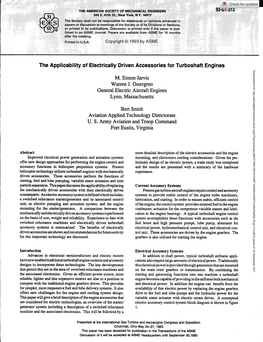 The Applicability of Electrically Driven Accessories for Turboshaft Engines